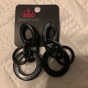 ACRYLIC DANGLE EARRINGS.  Black and Grey. Gorgeous!!